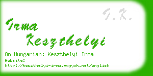 irma keszthelyi business card